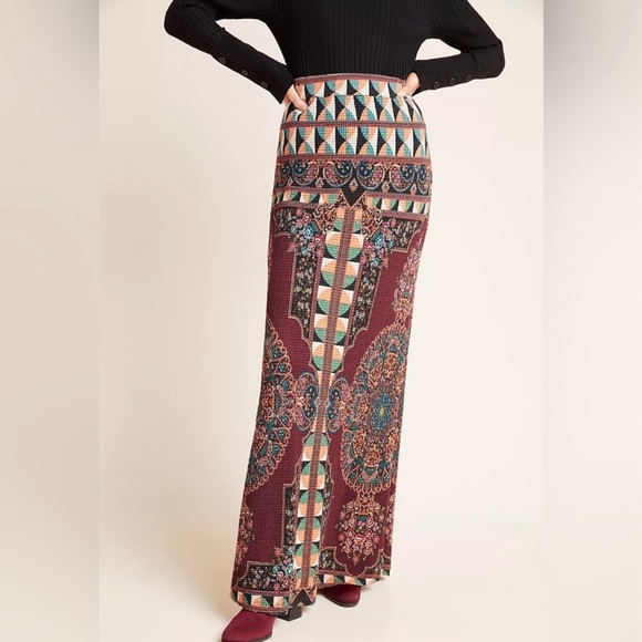 Farm Rio for Anthropologie Maxi Skirt XS S Boho Geometric Tribal Print - Picture 3 of 13